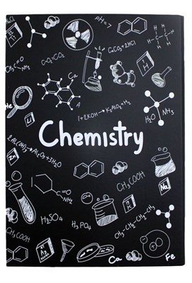 تصویر  دفتر كلاسوري جلد سخت شيمي مشكي