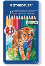 تصویر  مداد رنگي 12 رنگ جعبه فلزي (staedtler AM12 145)