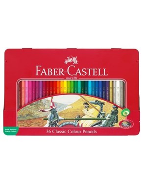 تصویر  مداد رنگي 36 رنگ فلزي تخت فابركاستل(faber castell)