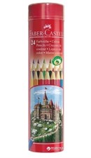 تصویر  مداد رنگي 24 رنگ فلزي استوانه‌اي فابركاستل 16115827 (faber castell)