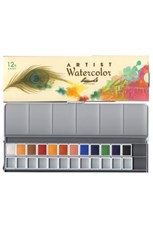 تصویر  آبرنگ آقاميري حرفه اي 12 رنگ