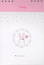 تصویر  دفتر جلد سخت مخملي bunny style
