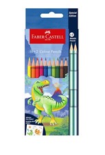 تصویر  مداد رنگي 12 رنگ مقوايي تخت مدل دايناسور